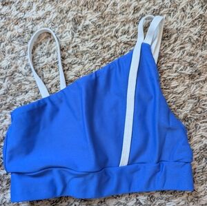 honeycut Blue Asymmetrical Sports Bra Child Large
